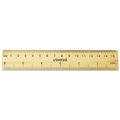Universal Flat Wood Ruler, Standard/Metric, 6", PK2 UNV59024